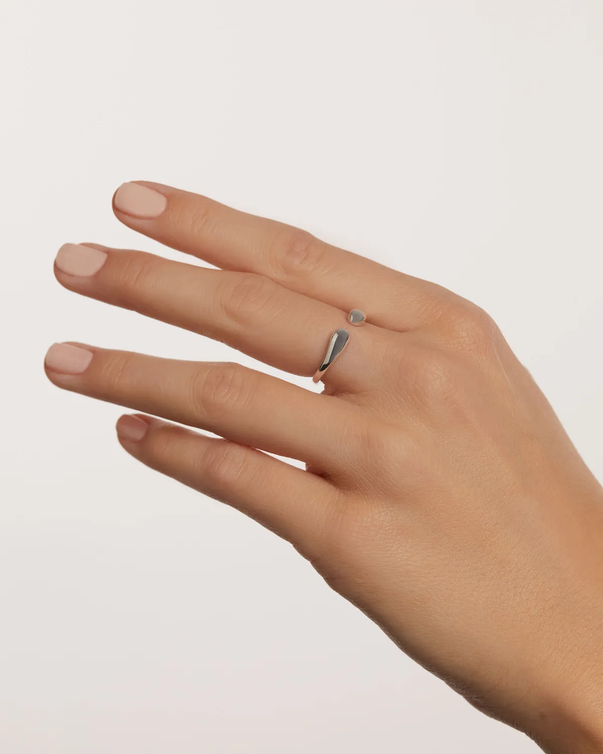 PDPAOLA Crush bague argent rhodié 4 mm