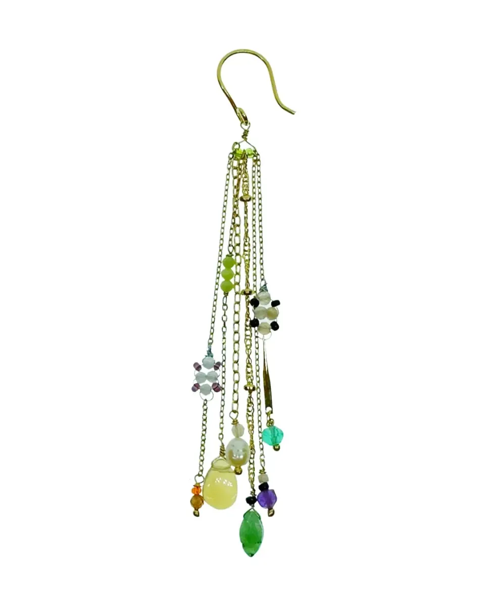Le Fourbi de Capucine A68 boucles d’oreilles opale améthyste 7,7 cm
