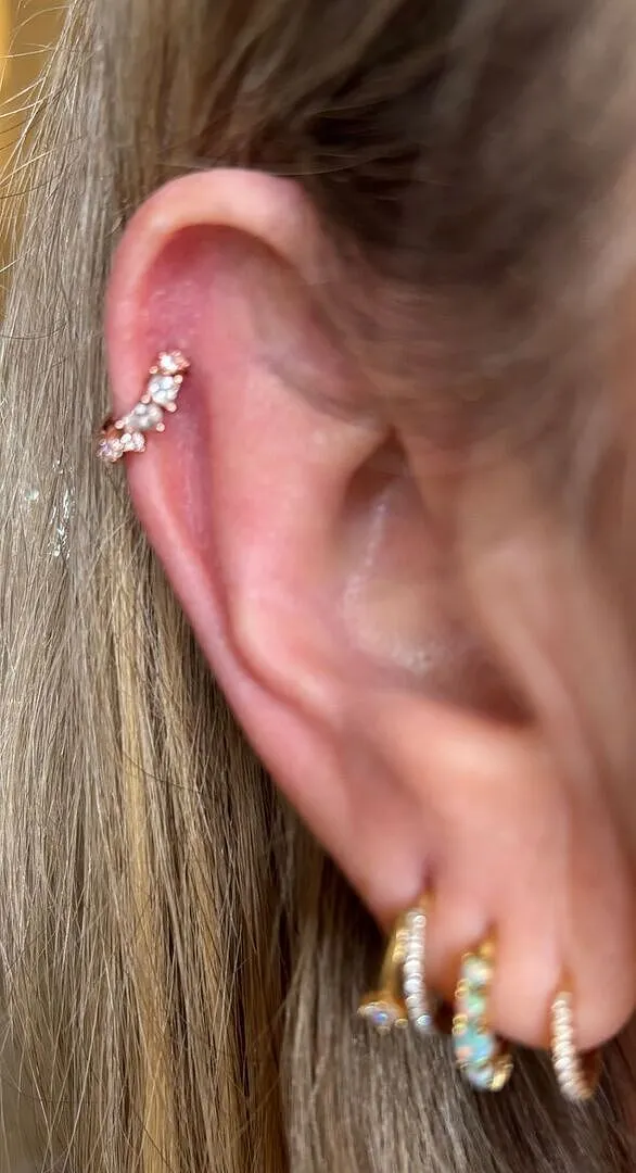 Astrid & Miyu Celestial Crystal 8mm créoles or rose cristal