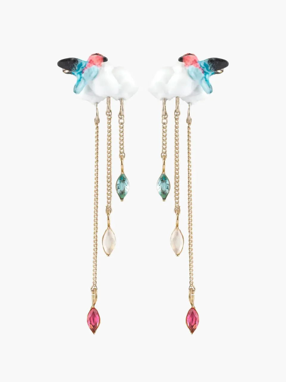 Nach Bijoux Cosmic boucles nuage colibri porcelaine