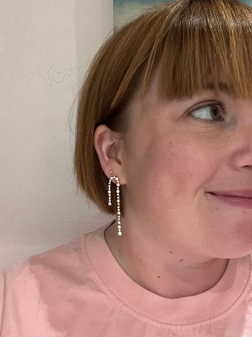 Astrid & Miyu Gleam Crystal Drop Studs boucles d'oreilles doré cristal