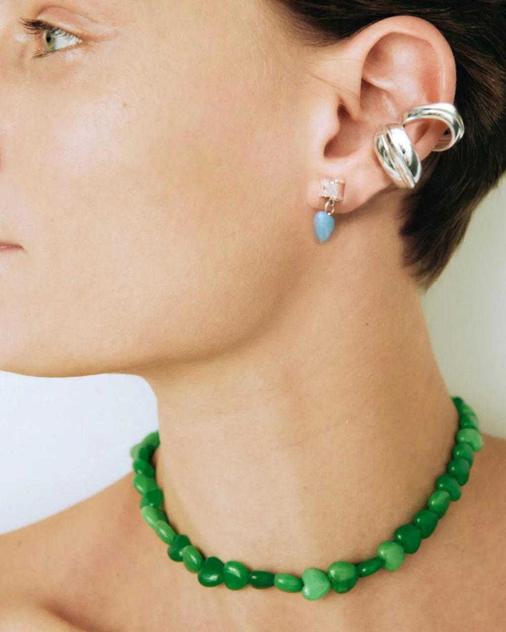 Completedworks The Heart's Window collier cœur vermeil vert