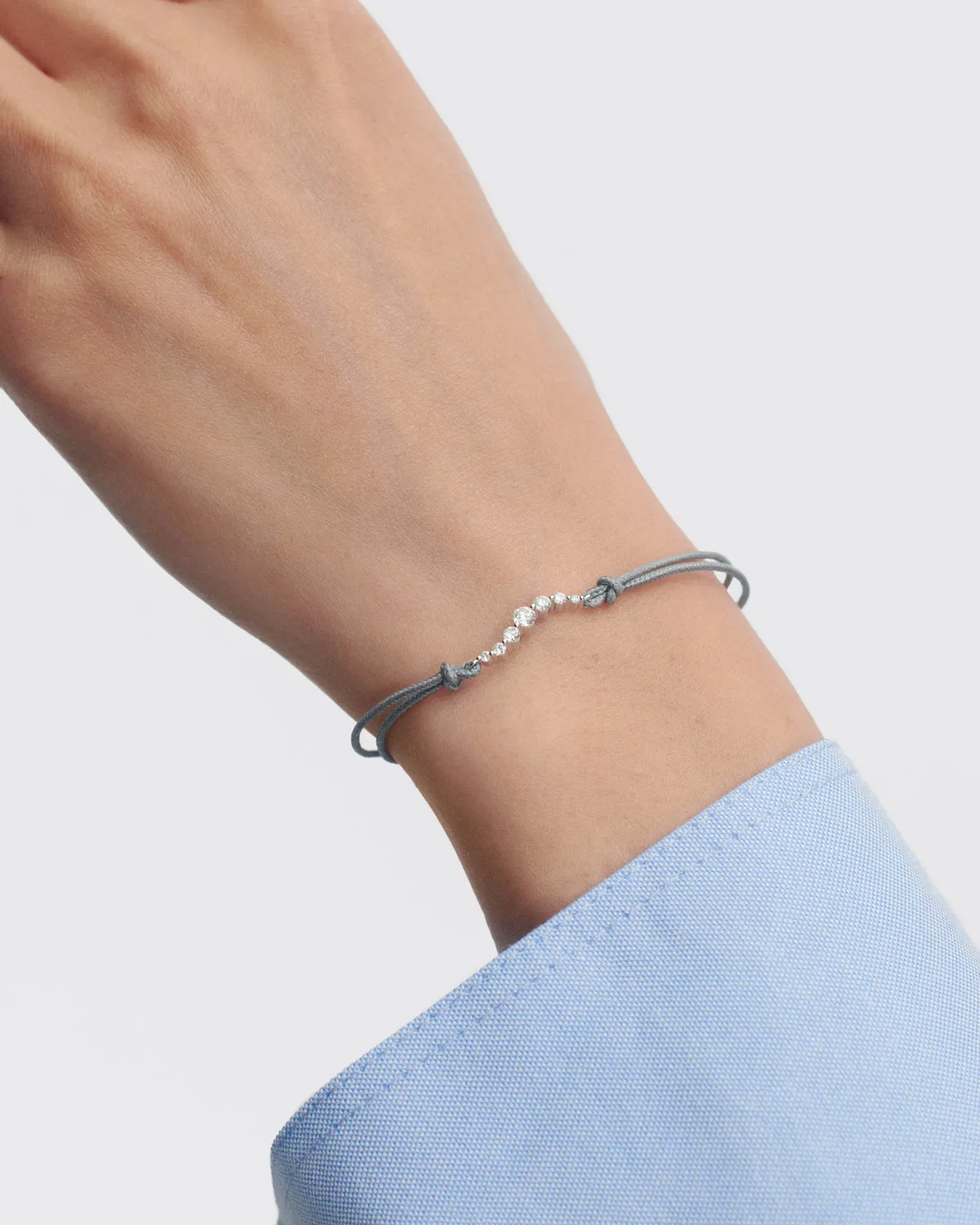 PDPAOLA Venus bracelet cordon or blanc diamants
