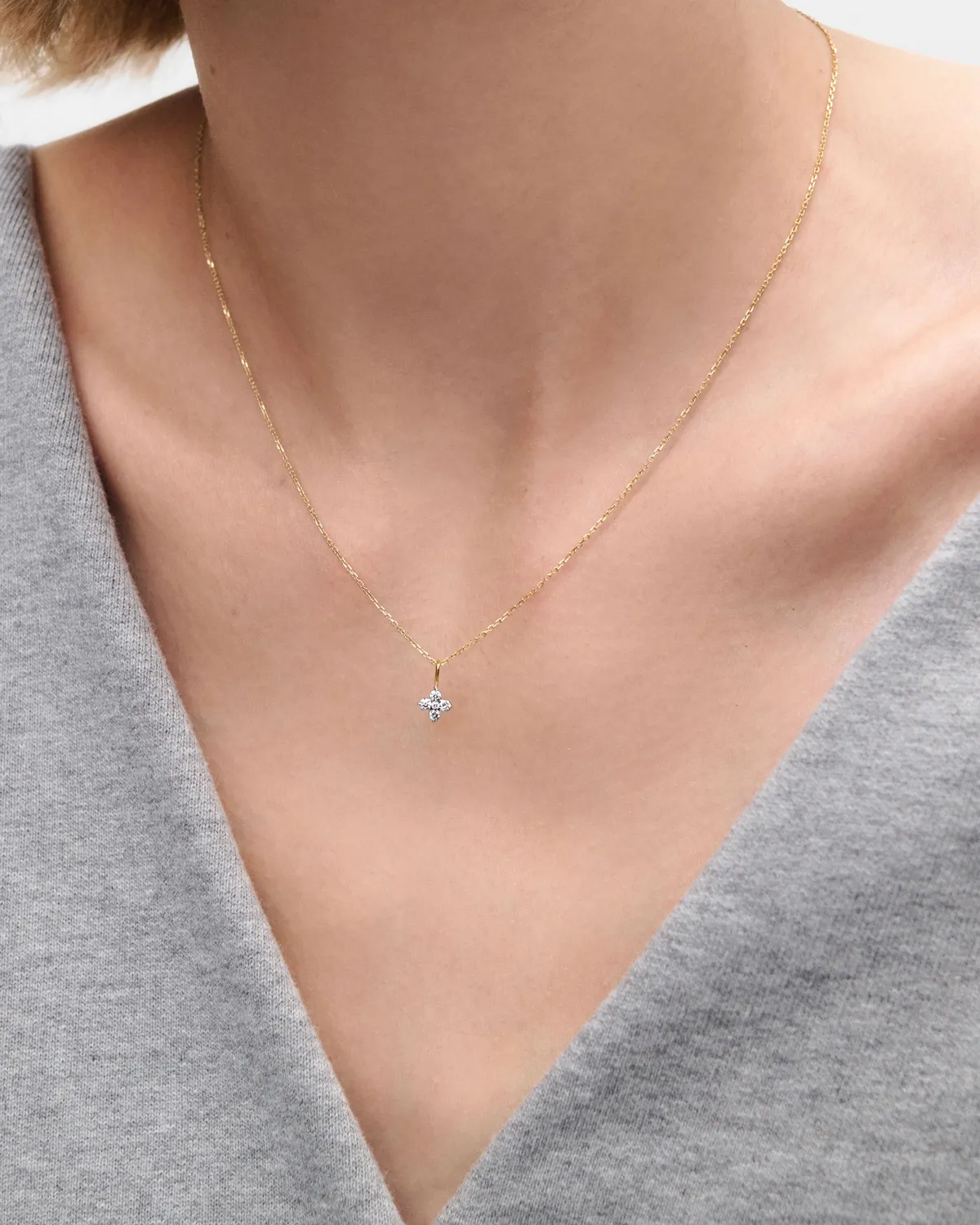 PDPAOLA Maggie Solitaire pendentif or diamant