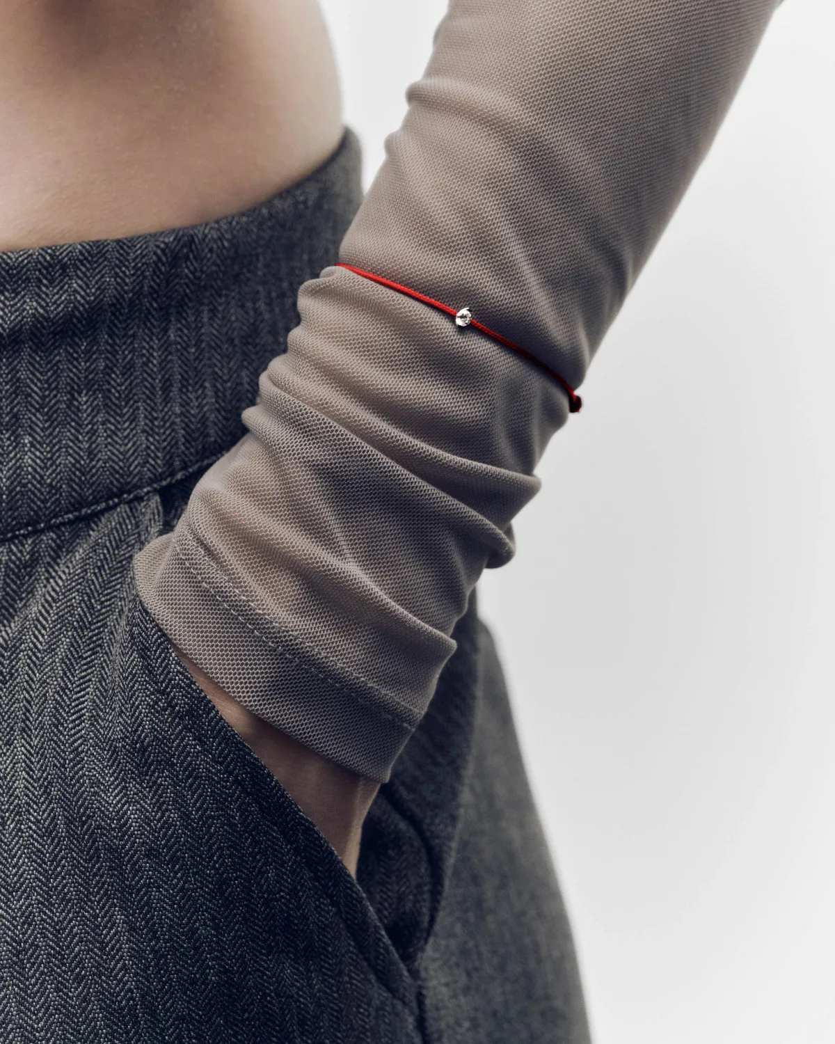 PDPAOLA Grace bracelet cordon rouge or blanc diamant
