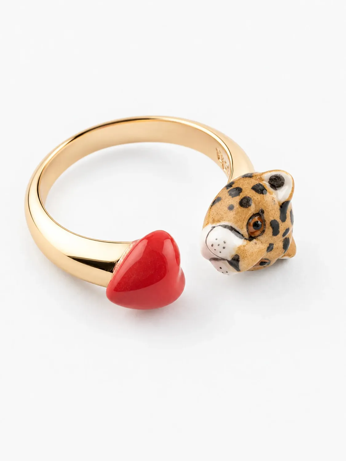 Nach Bijoux FaceToFace cœur et guépard Premier amour bague