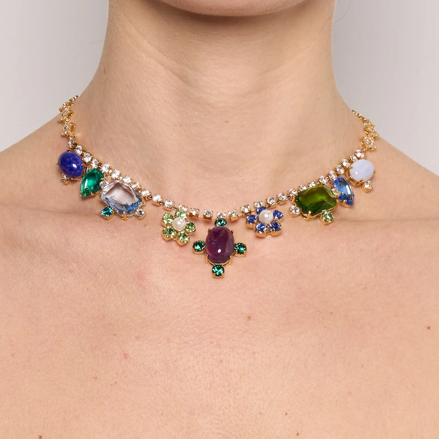Philippe Ferrandis Castiglione collier choker améthyste 37 cm