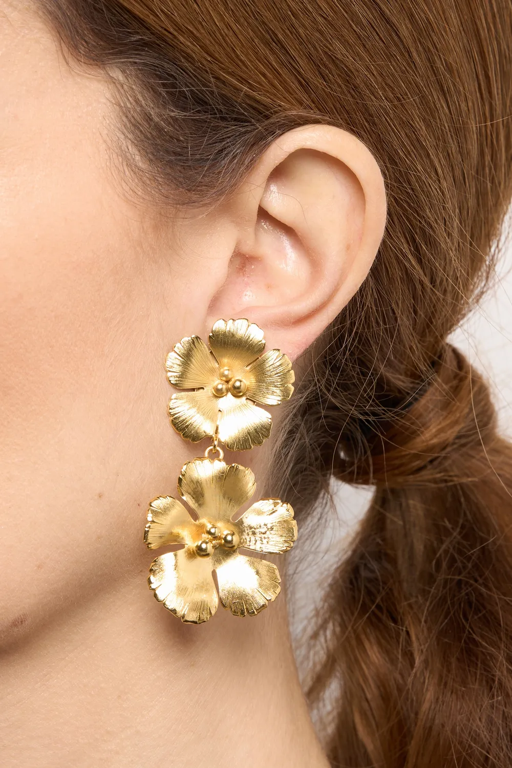 Philippe Ferrandis Magnolia MAG10 boucles d'oreilles clips dorées