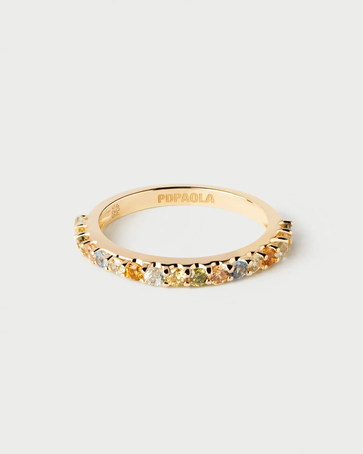 PDPAOLA Rainbow bague zirconias multicolores