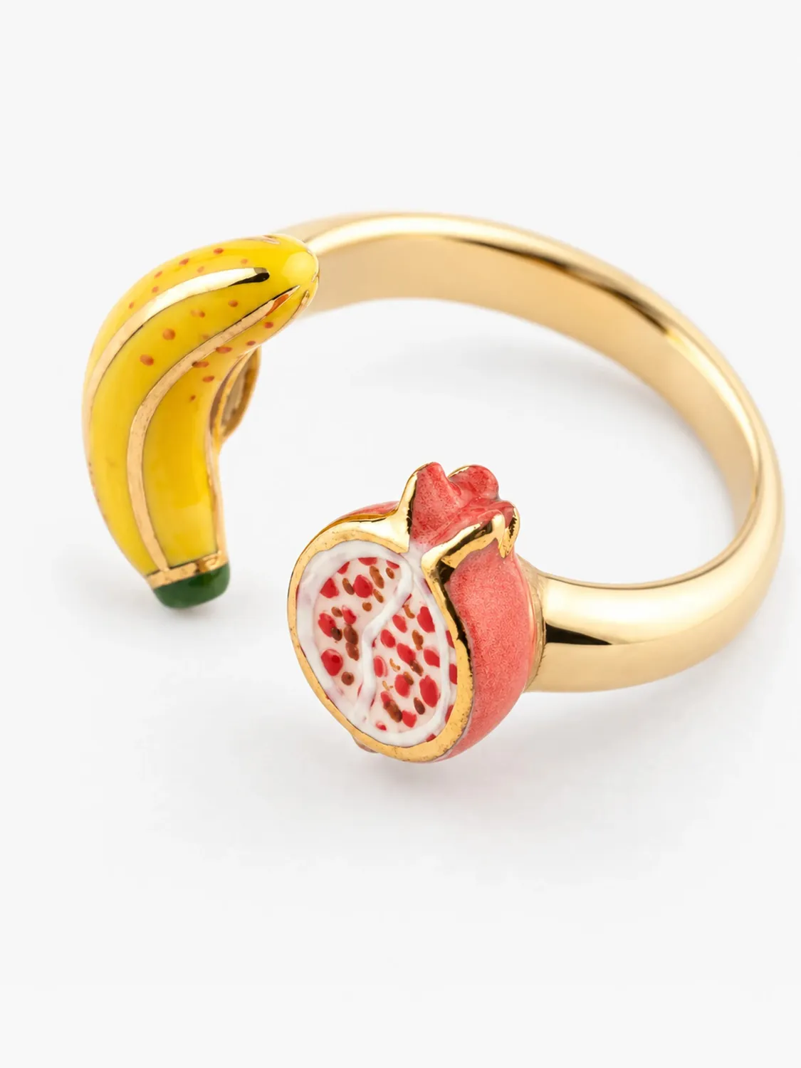 Nach Bijoux banane grenade bague FaceToFace ajustable porcelaine