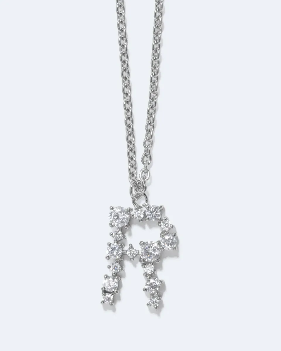 Completedworks Glitchy R collier pendentif rhodium