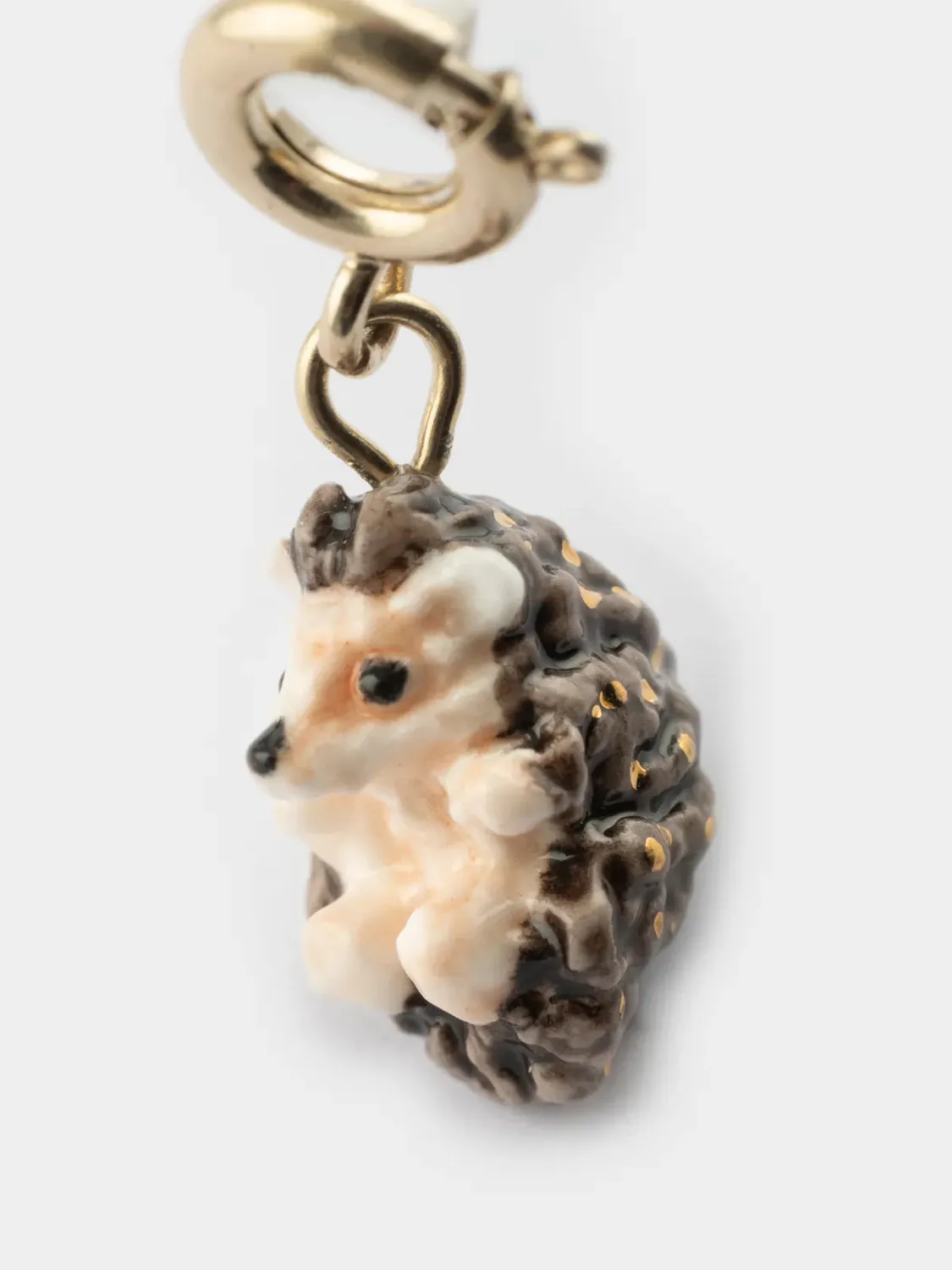 Nach Mix and Match Charm's Hérisson breloque porcelaine dorée