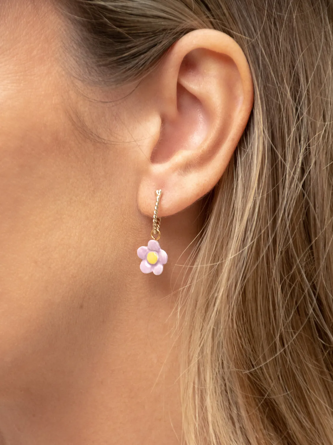 Nach Bijoux Charm's fleur violette charm porcelaine violette