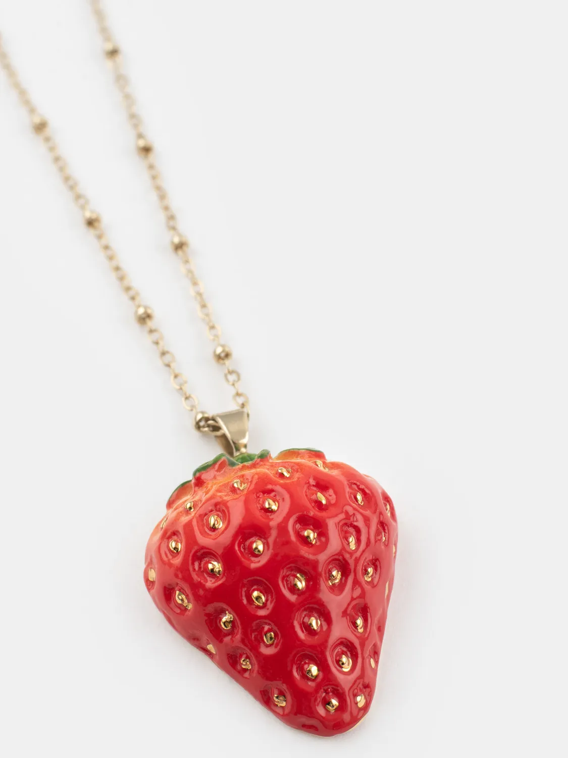 Nach Bijoux Fraise sautoir porcelaine 80 cm 12 g