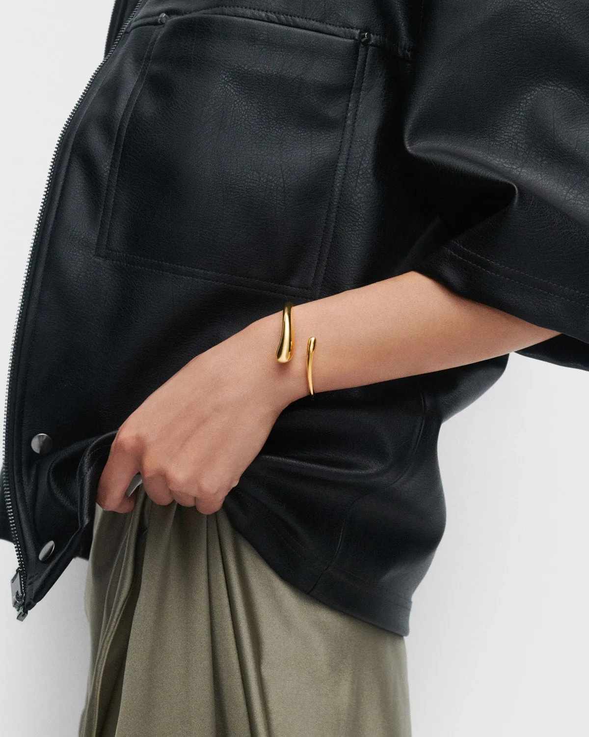 PDPAOLA Orbit bracelet jonc doré taille S