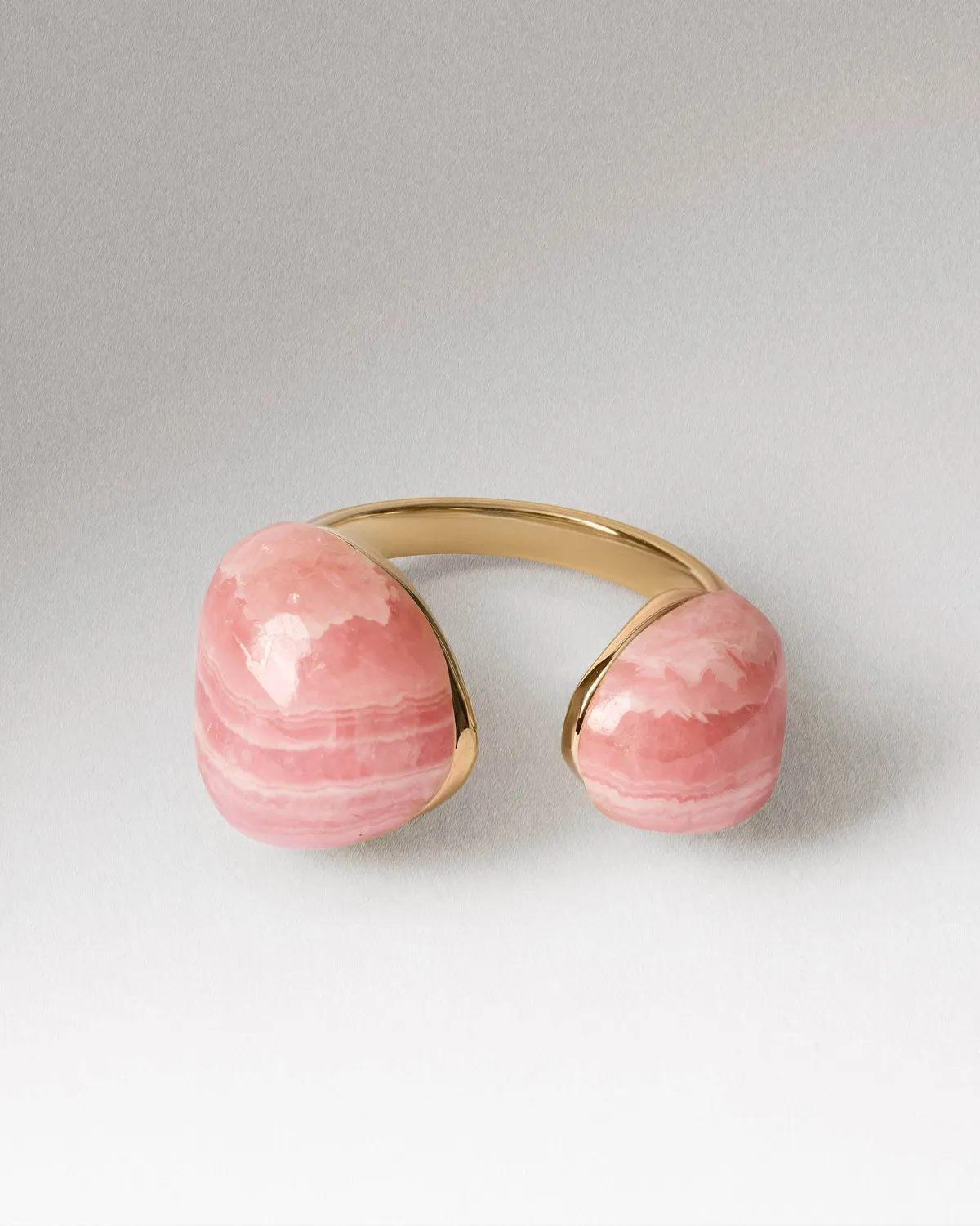 PDPAOLA Rhodochrosite Gravity bague pierre rose dorée