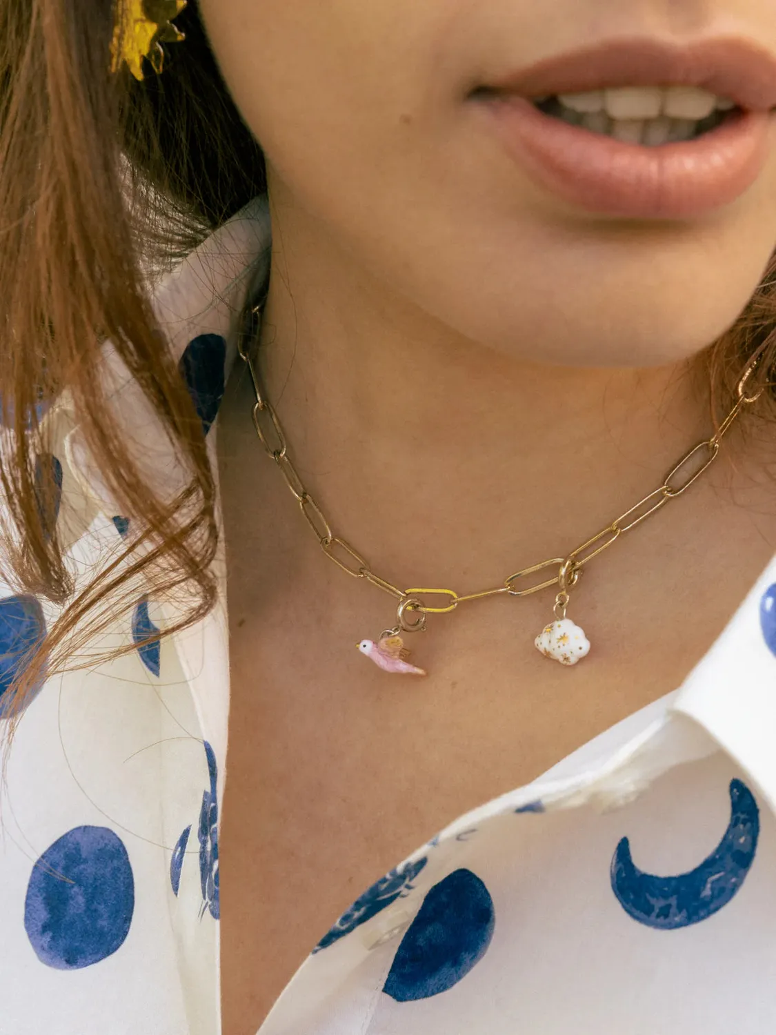 Nach Bijoux Mix and Match charms colombe rose porcelaine