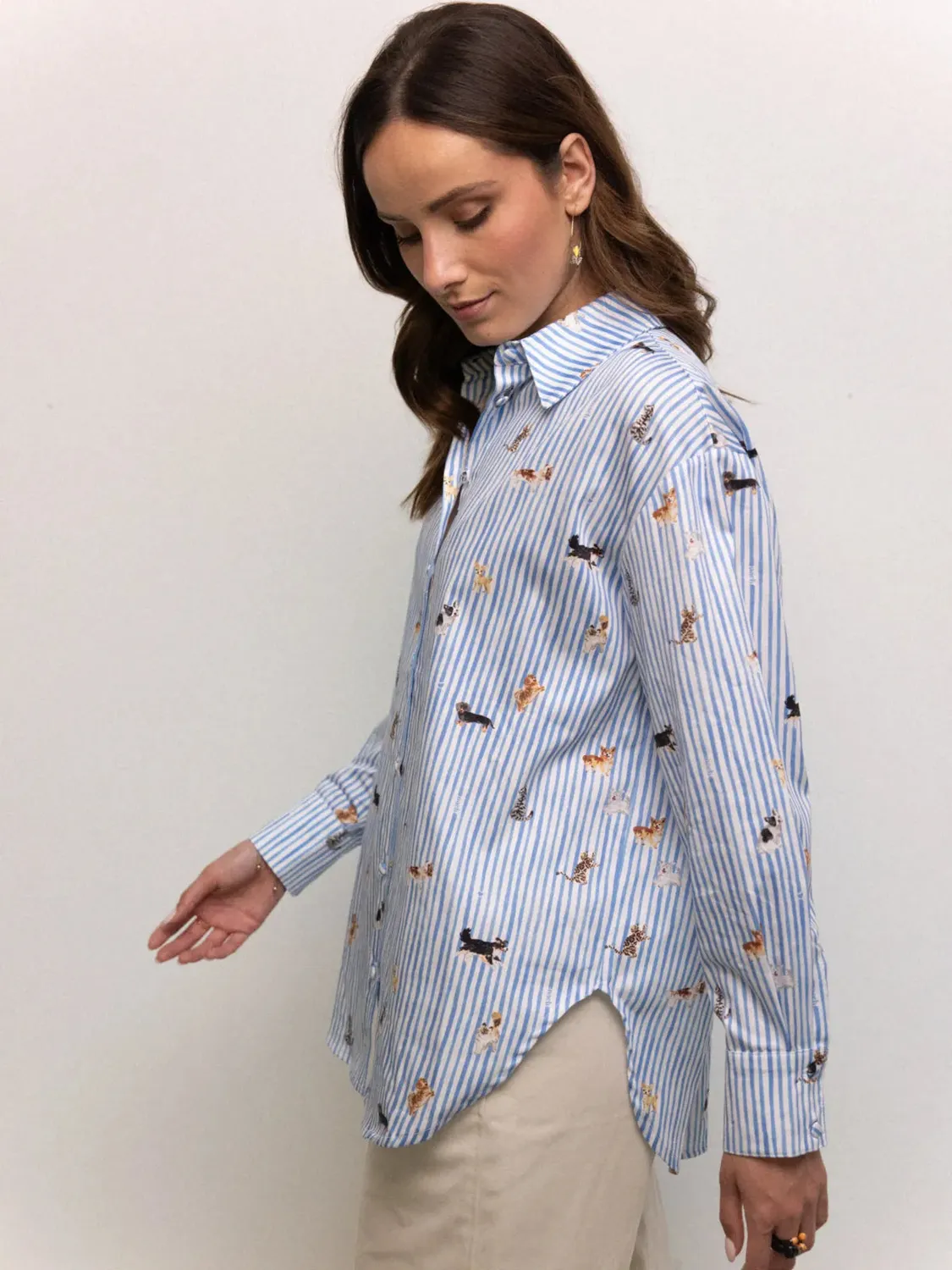 Nach Bijoux Comme Chiens et Chats chemise oversize rayée S/M