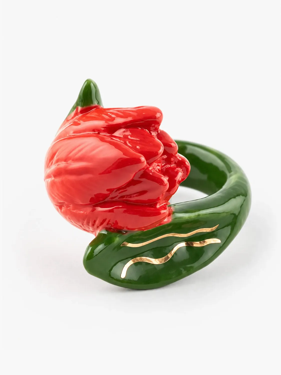 Nach Bijoux Tulipe bague porcelaine fleur taille S M L