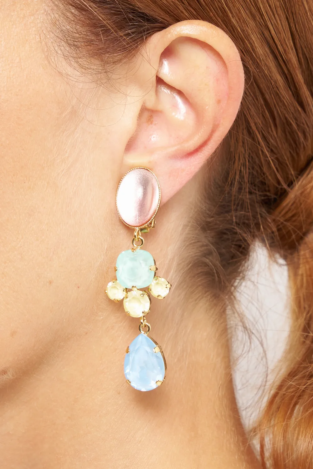 Philippe Ferrandis Sorbet boucles d’oreilles clips longues