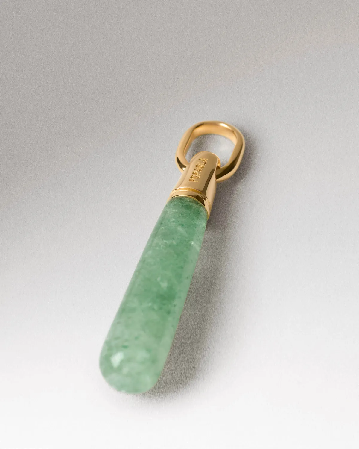 PDPAOLA Green Aventurine Large Drop pendentif or 35 mm