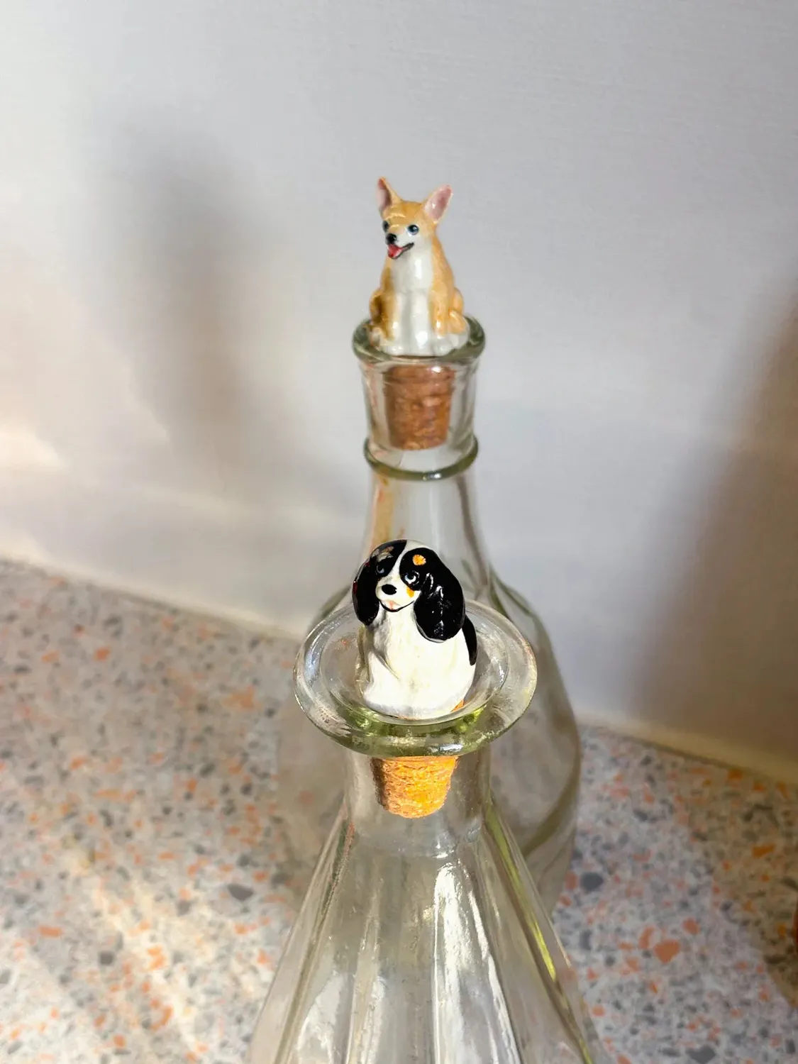 Nach Bijoux Chihuahua beige bouchon de bouteille porcelaine
