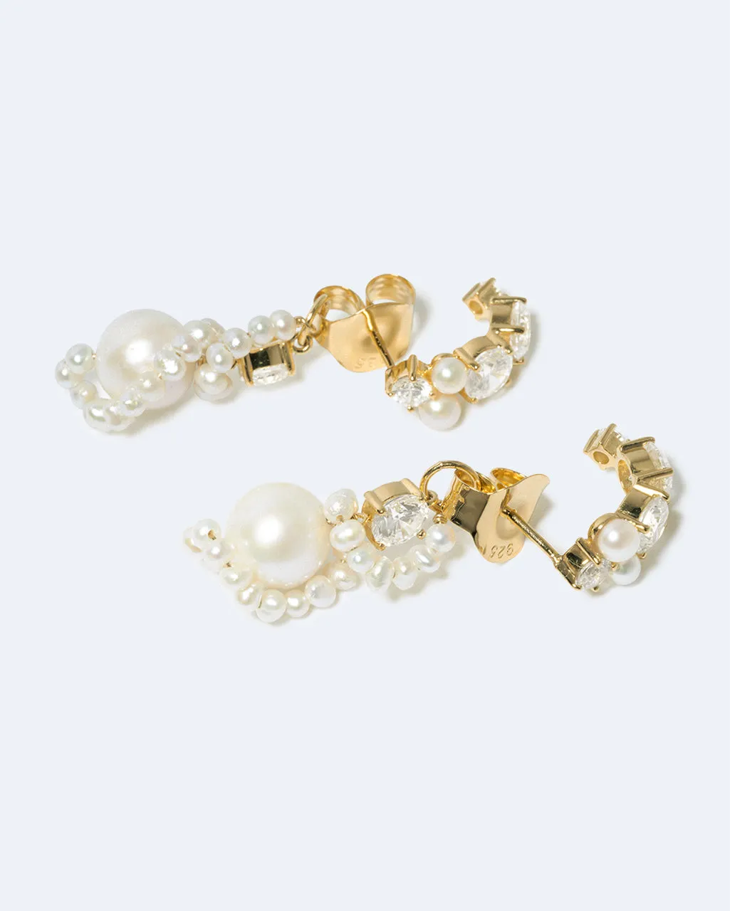 Completedworks Outcrop boucles perle zirconia vermeil