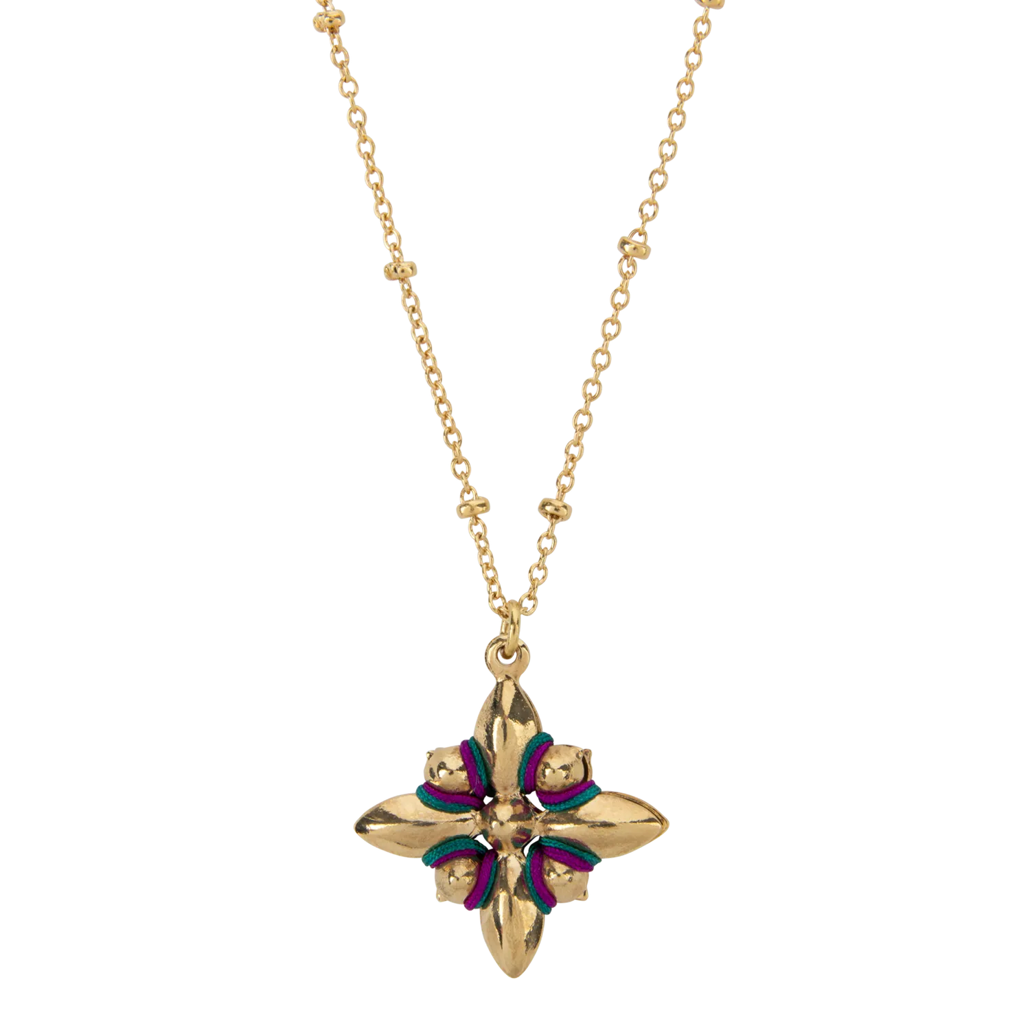 Nao de Paris Holly collier perles rouge violet