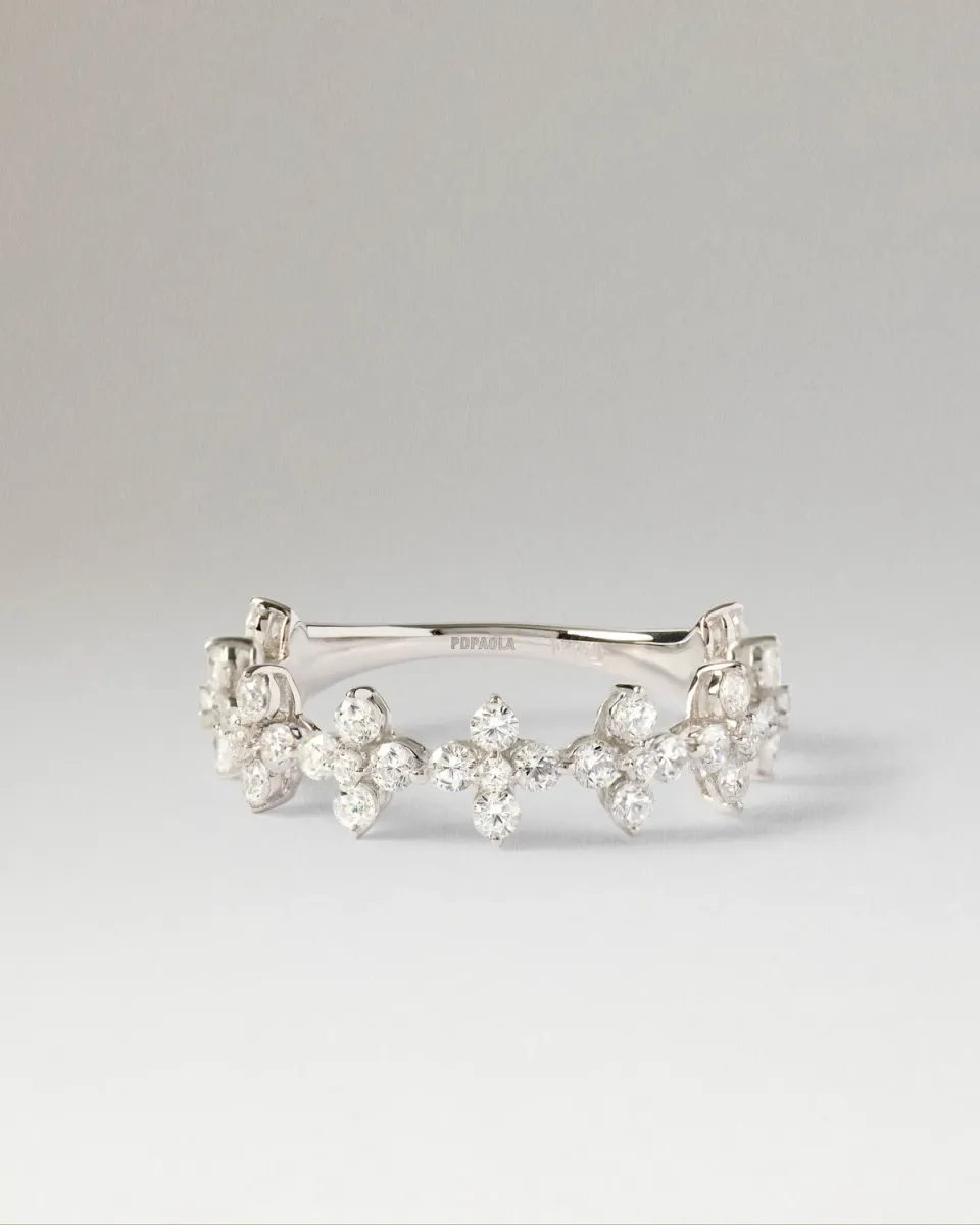 PDPAOLA Maggie Grid 2 bague or blanc diamants