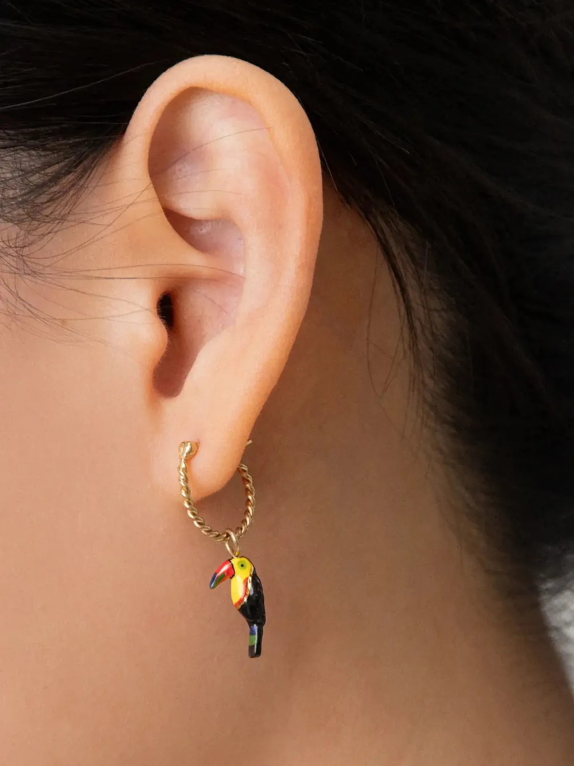 Nach Bijoux toucan tropical mini créole porcelaine à l’unité