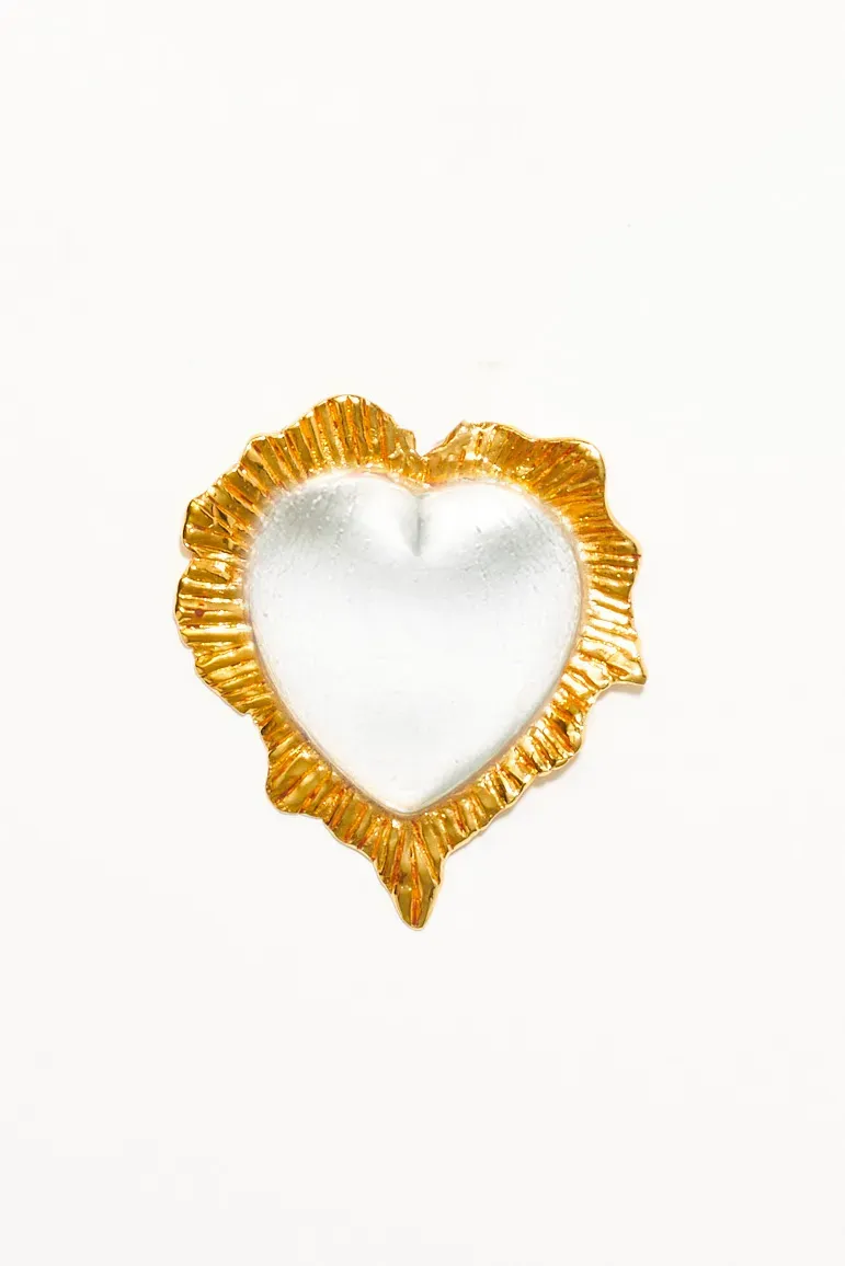 Philippe Ferrandis Break My Heart broche cœur strass 5,5 cm