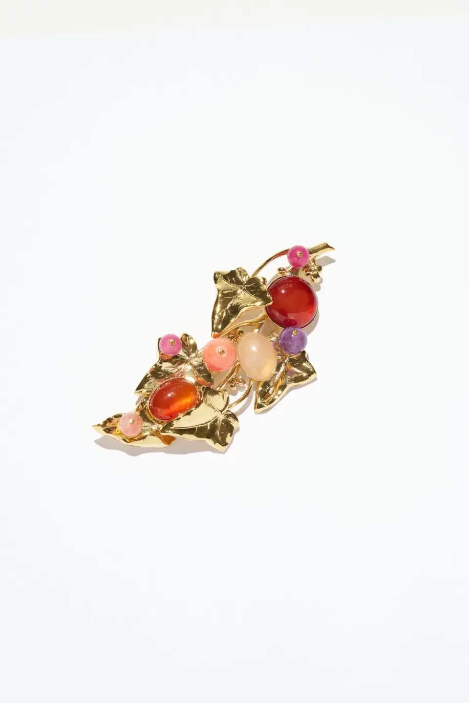 Philippe Ferrandis Eclosion broche fleur dorée cristal
