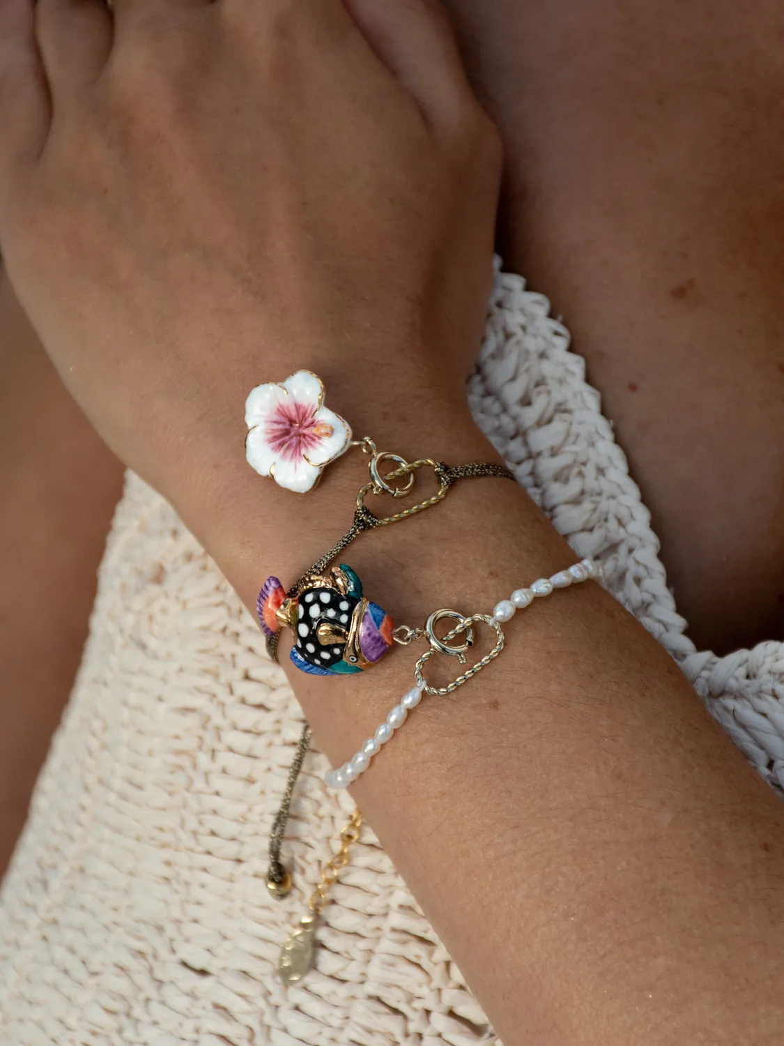 Nach Bijoux maxi charm's hibiscus porcelaine mix & match