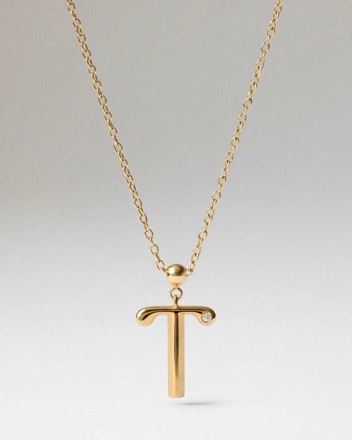 PDPAOLA Initial T charms lettre T doré zircon blanc