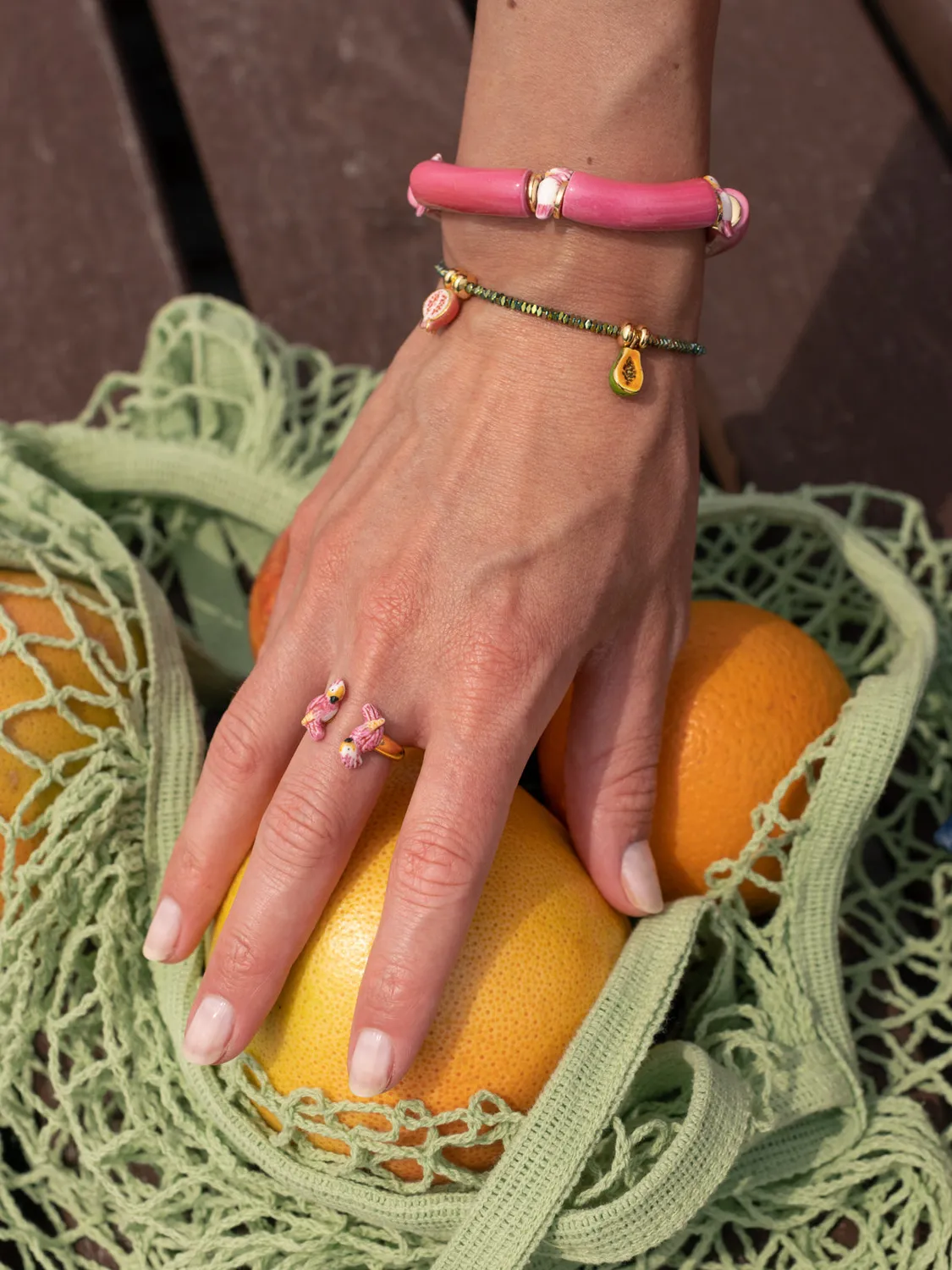 Nach Bijoux Hématite bracelet perles fruits coloré