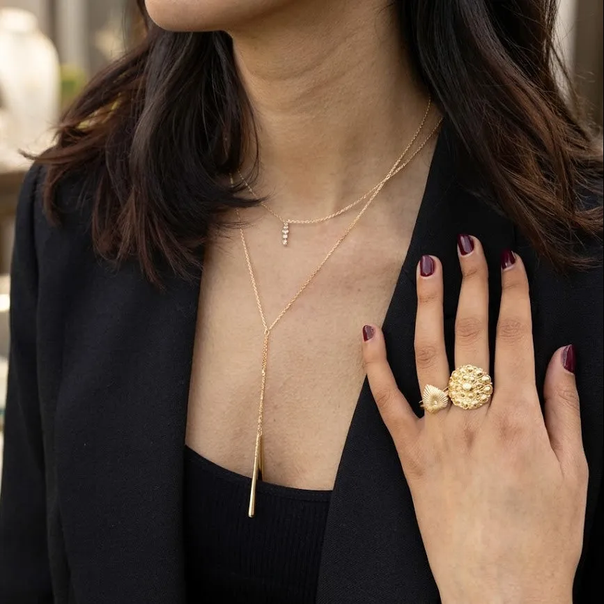 Nao de Paris 4 Lumières collier plaqué or zirconiums