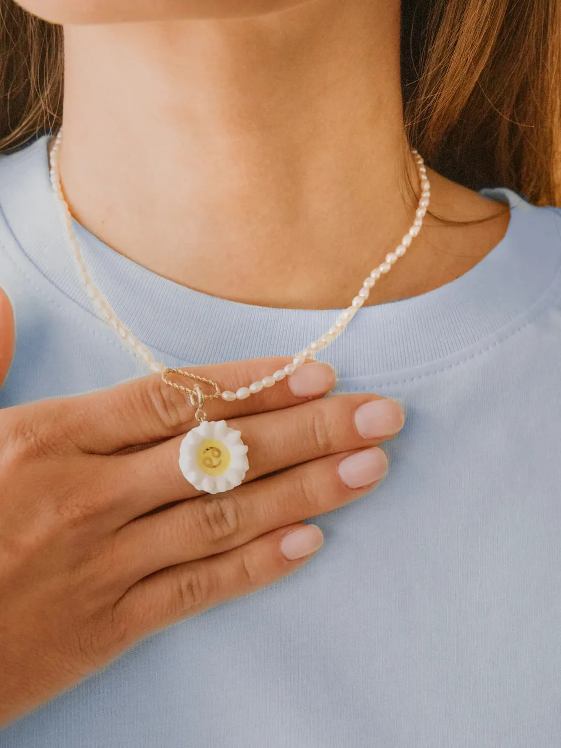 Nach Bijoux Astro charm’s Cancer breloque porcelaine fleur