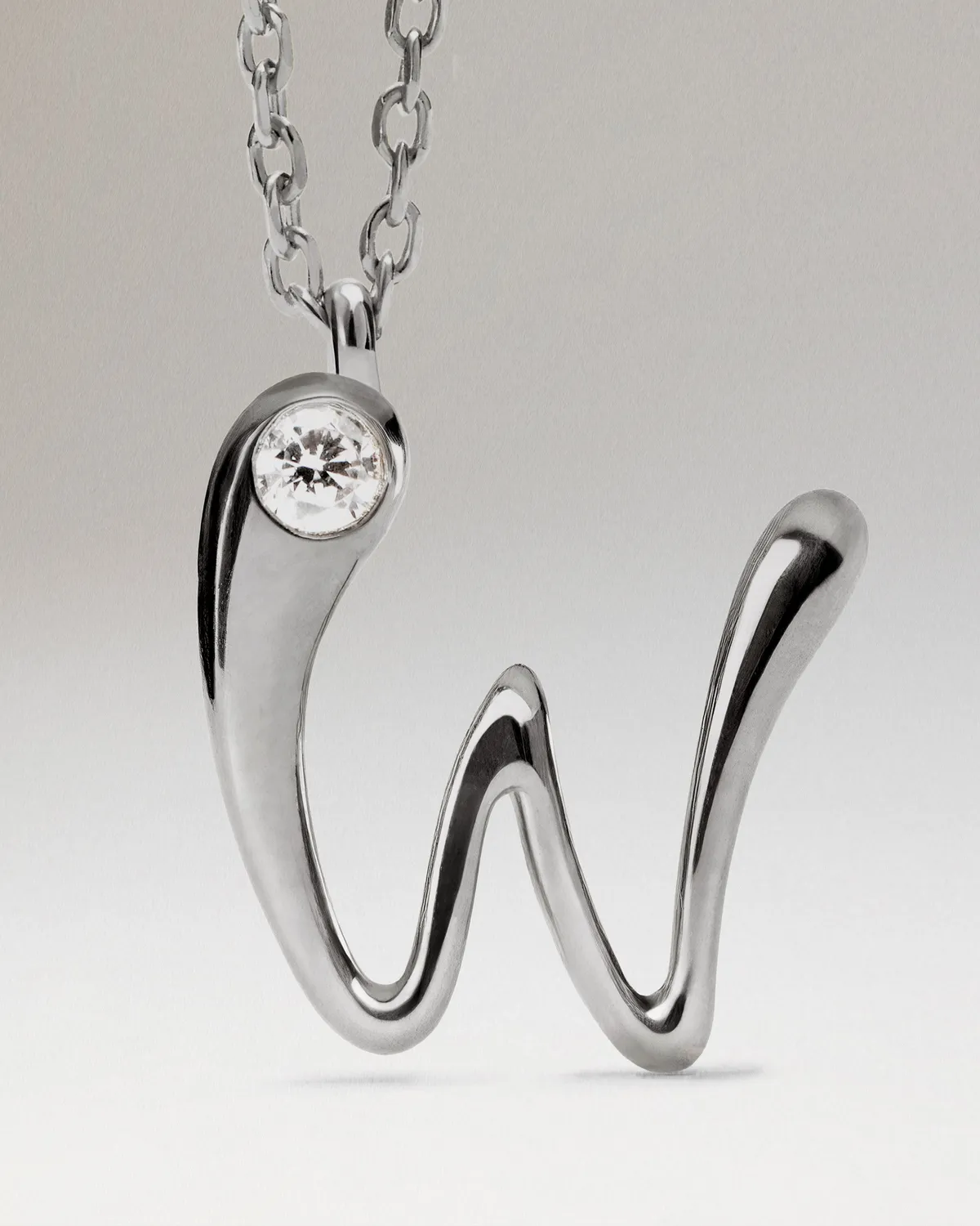 PDPAOLA Initiale W collier pendentif argent