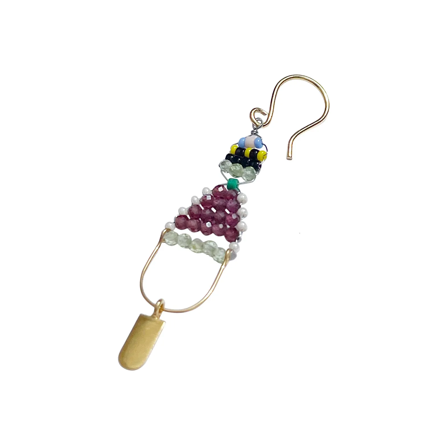 Le Fourbi de Capucine FDC174 boucles d'oreilles grenat péridot