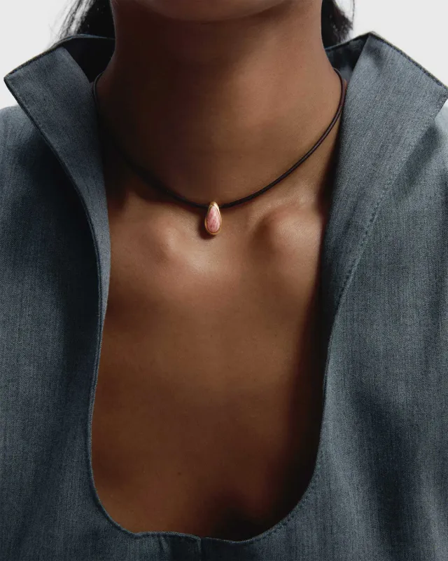 PDPAOLA Grid Luna collier cordon rhodochrosite