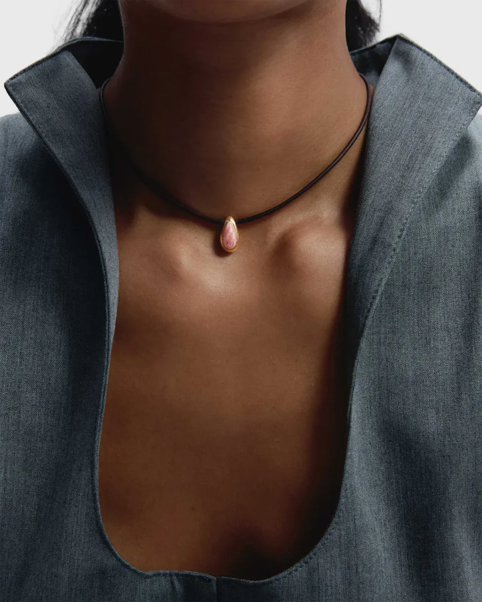 PDPAOLA Grid Luna collier cordon rhodochrosite