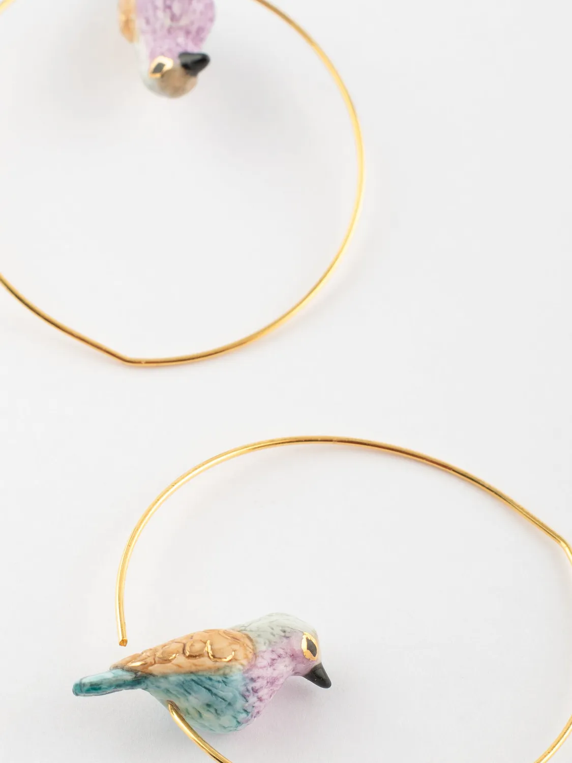 Nach Bijoux Rollier oiseau boucles d'oreilles créoles bleues