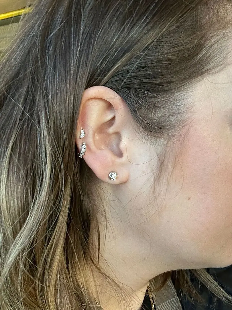 Astrid & Miyu Celestial Crystal Hoop 6.5mm créoles argent