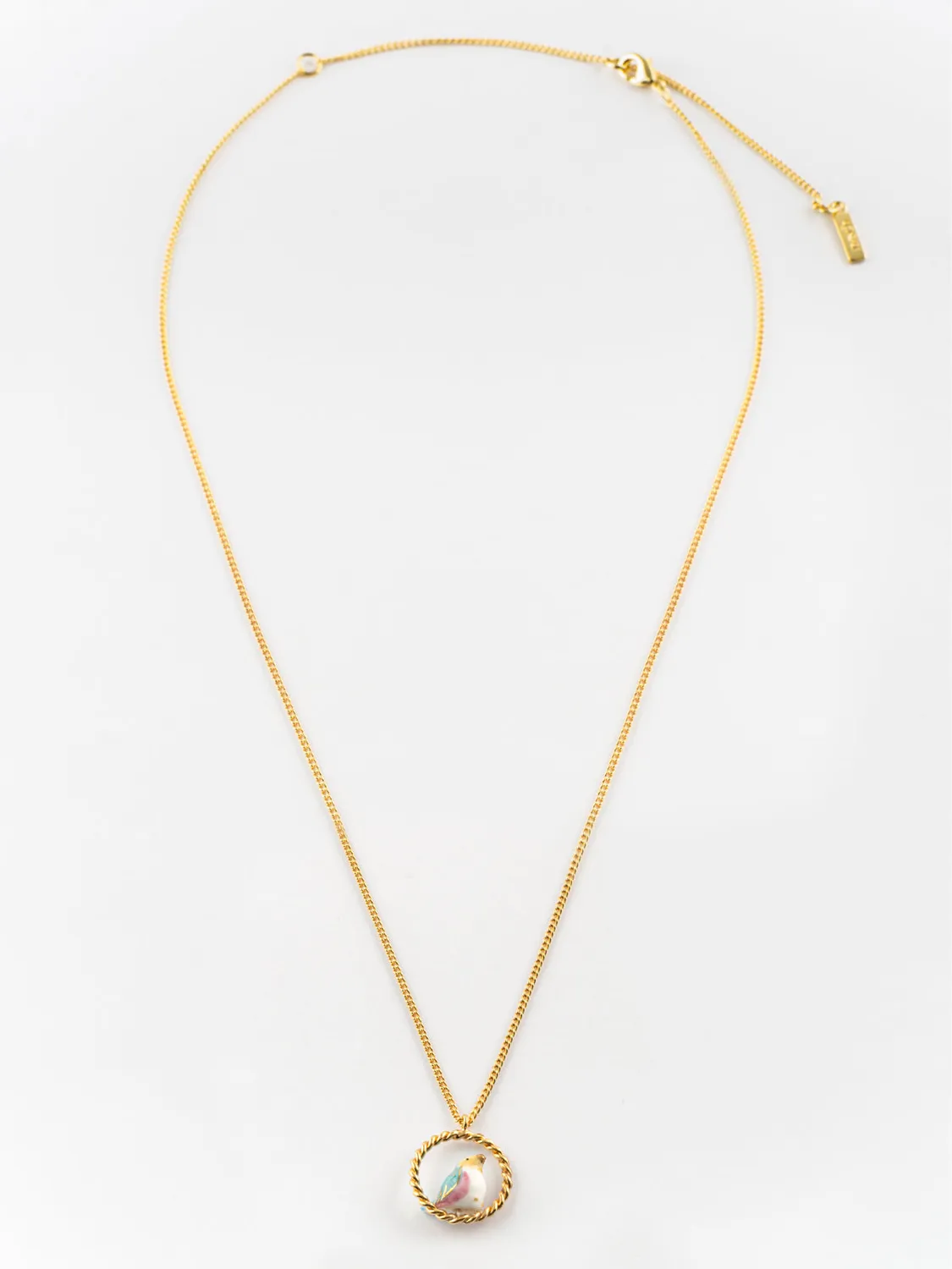 Nach Bijoux Le temps des récoltes collier oiseau perles 53 cm