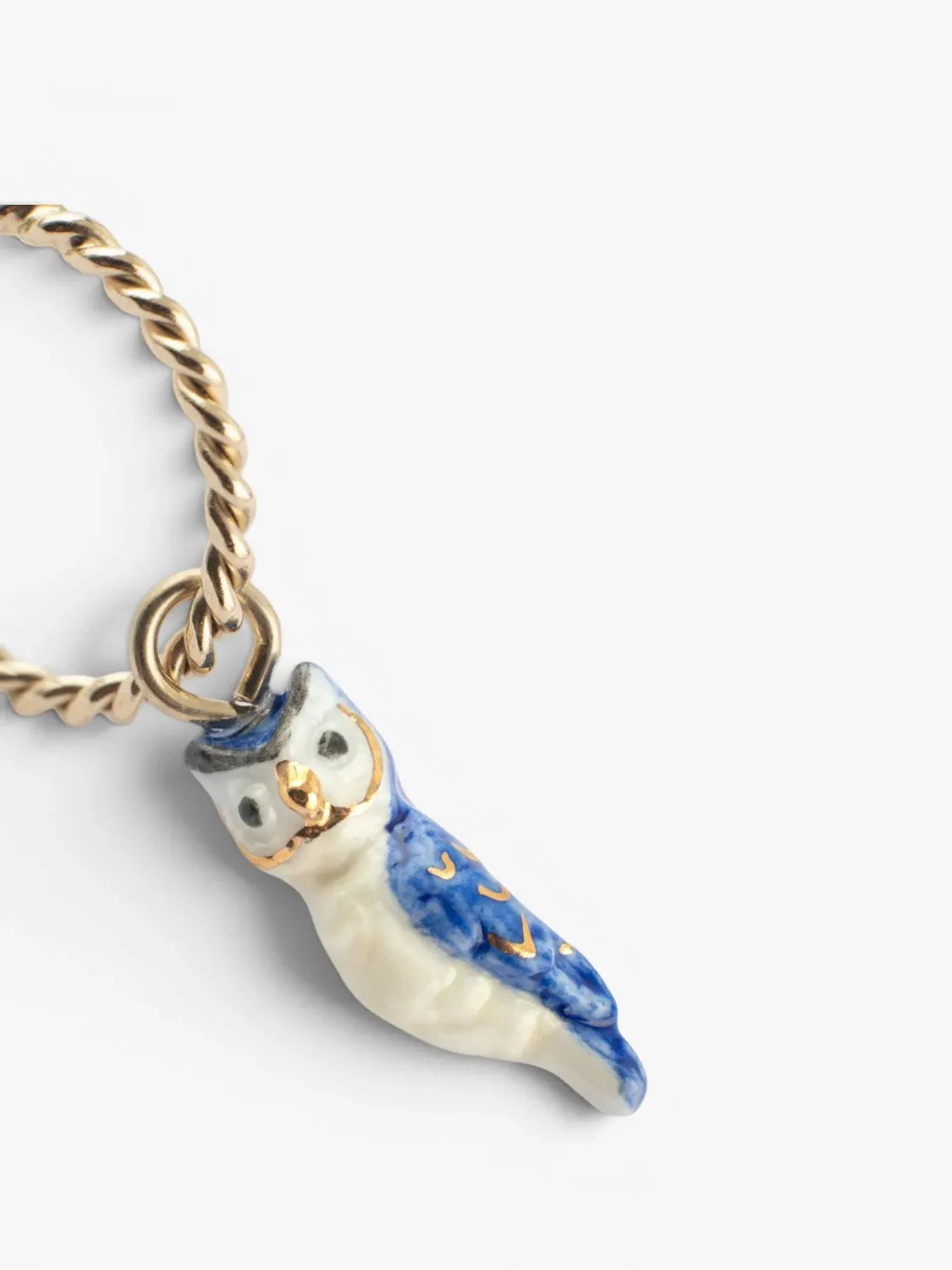 Nach Bijoux chouette bleue boucle d'oreille mini créole à l'unité