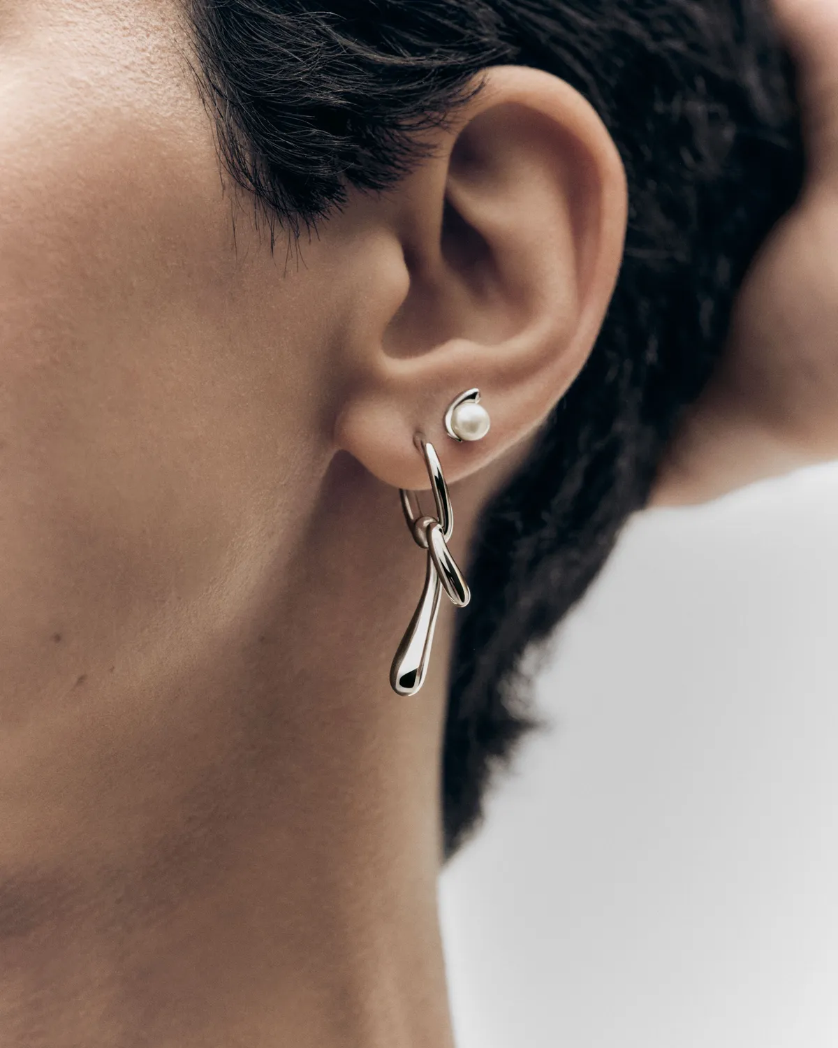 PDPAOLA Twist boucles d’oreilles argent long 37,5 mm