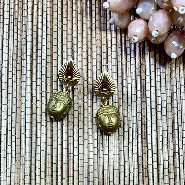 Nao de Paris Bali mini boucles d'oreilles doré hématite