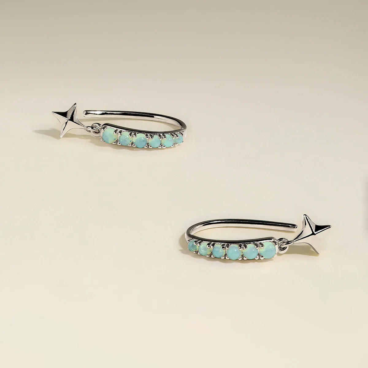 Astrid & Miyu Cosmic boucles d'oreilles Opal Hook argent opale