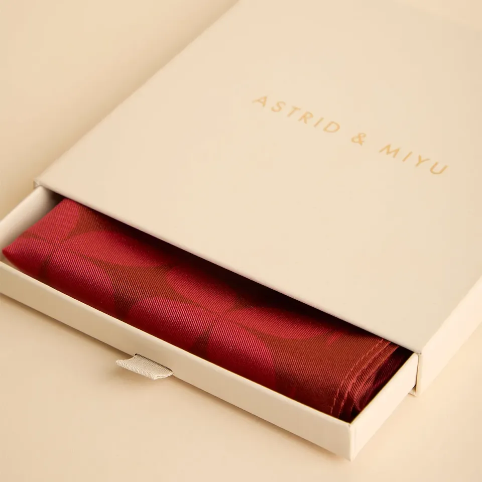 Astrid & Miyu Silk foulard cheveux rouge en soie