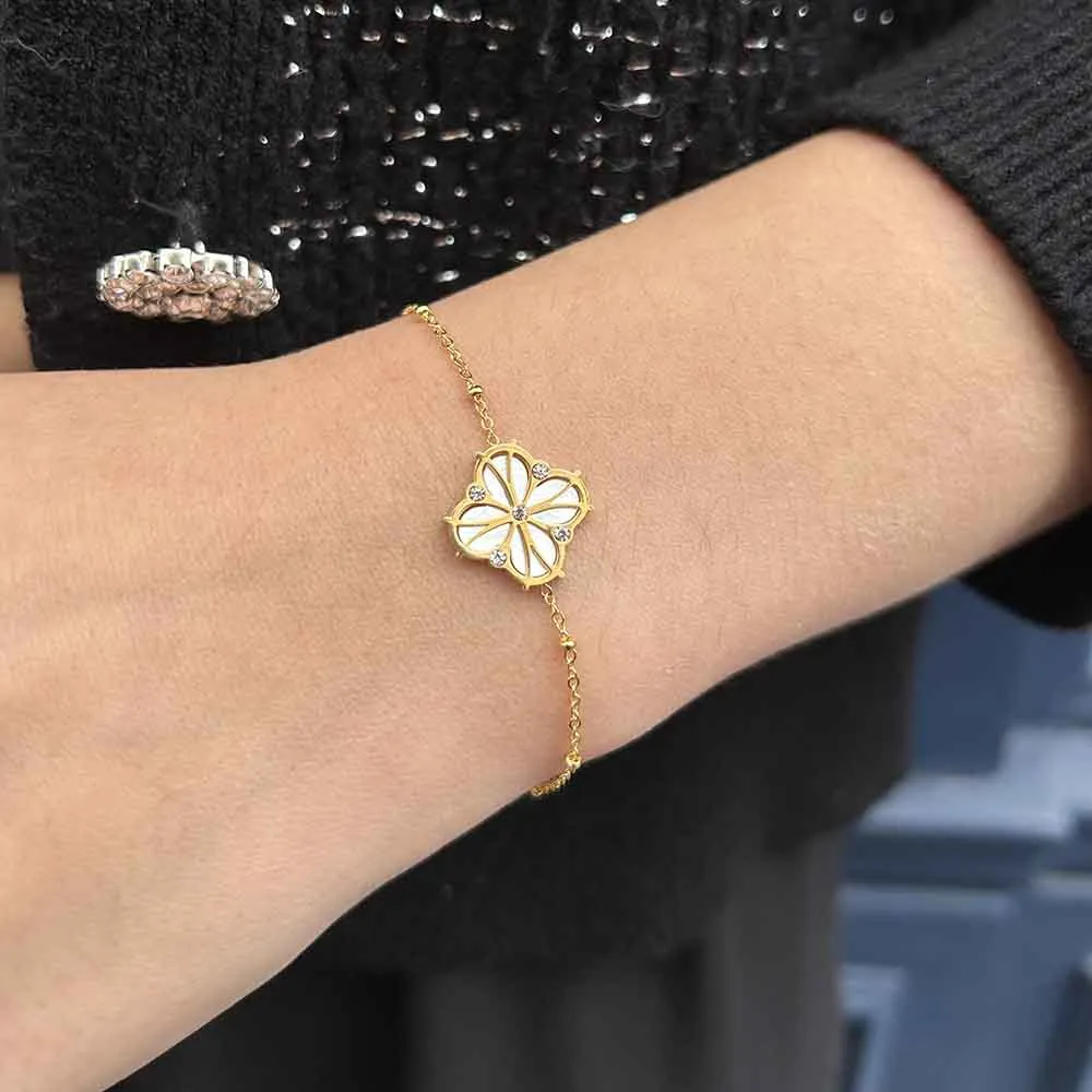 Nao de Paris Fleur Nouvelle coffret boucles bracelet doré